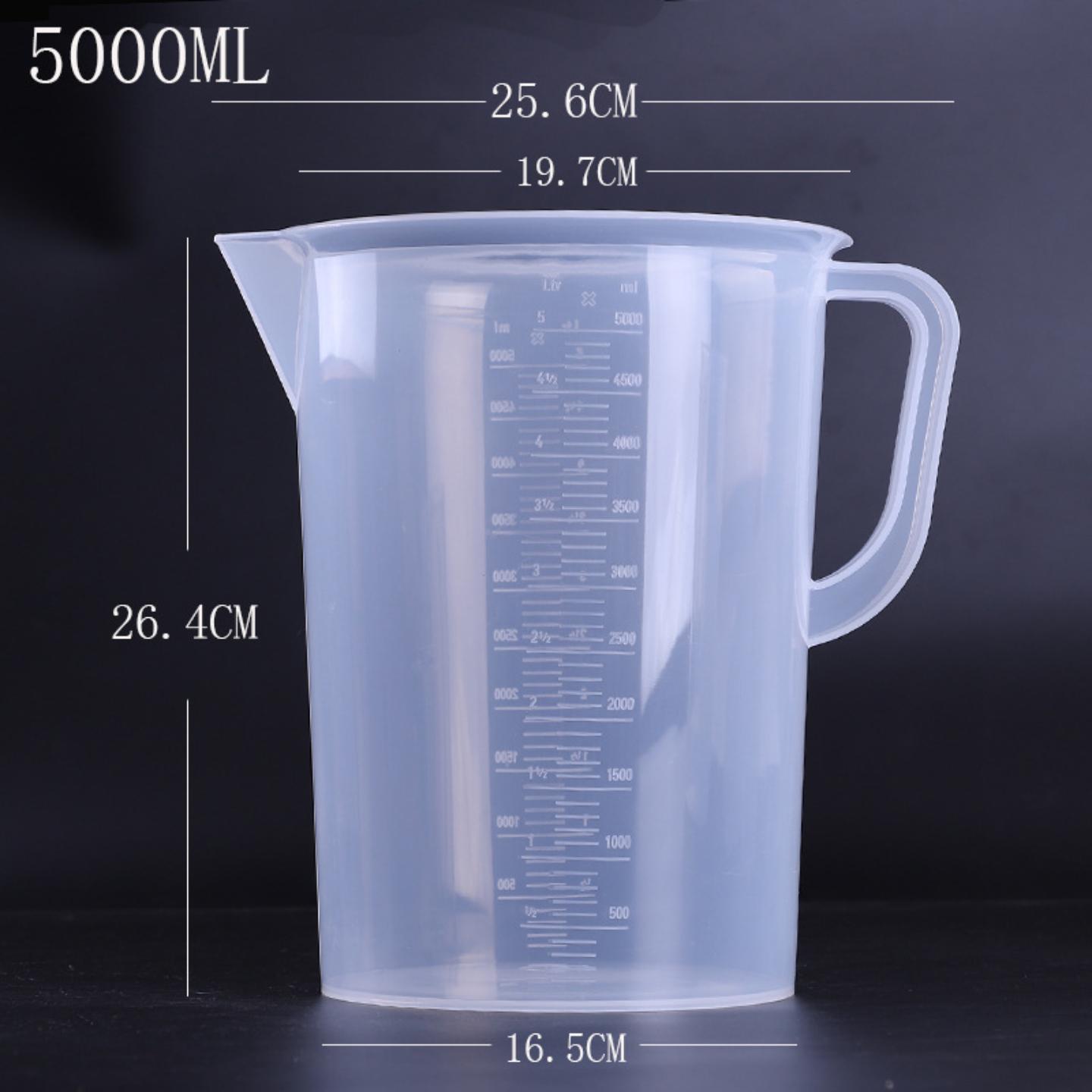 5000ml白色透明带刻度量杯5L升大