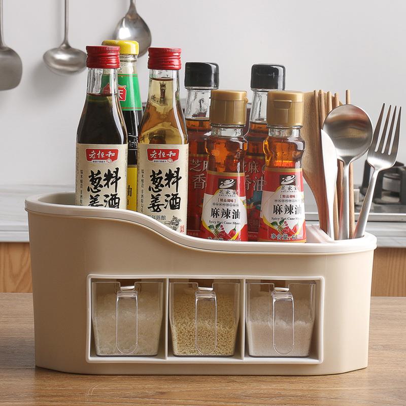 厨房用品功能塑1107调料多调料罐家用佐料套盒装盒盐料罐组合装收