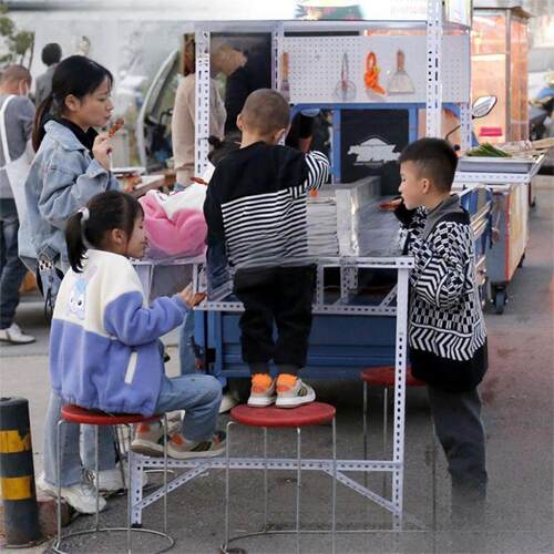 动小吃车推车商用多功能不锈钢餐车电动四轮早餐炸串移动摆摊车