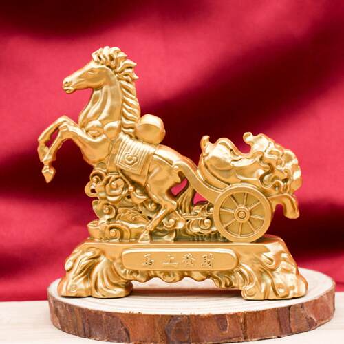 马上发财马摆件节节高一桶金客厅