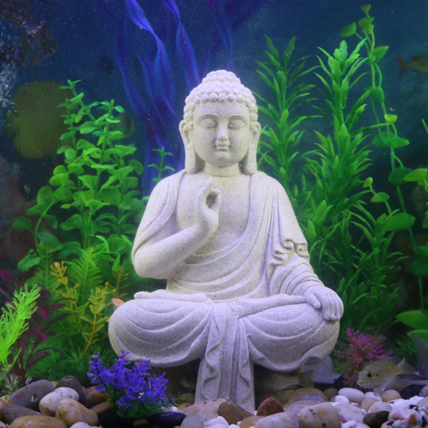 鱼缸水族造景佛像摆件如来假山