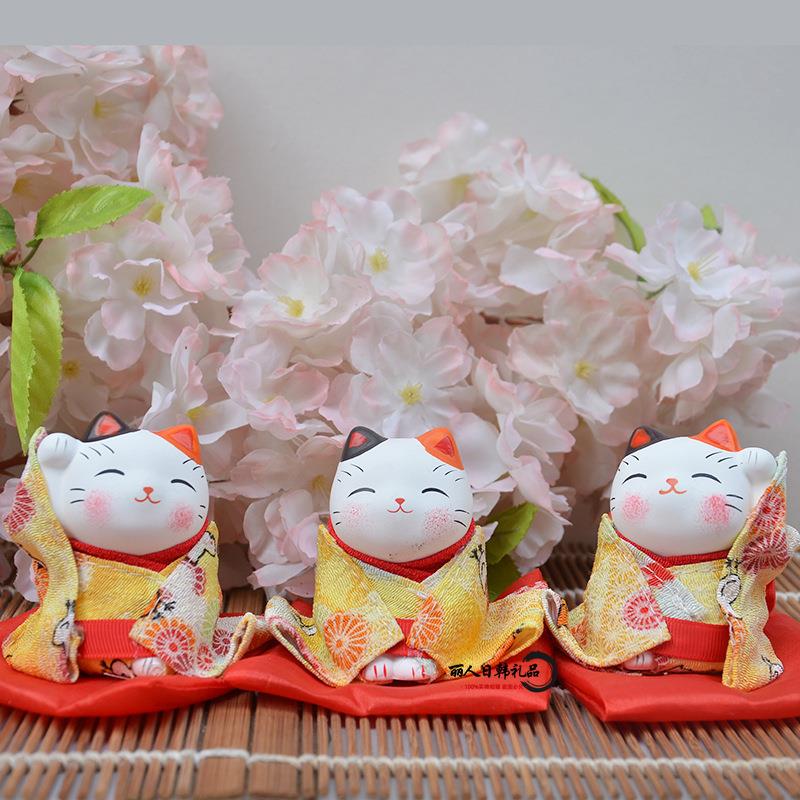 迷你日本和服猫和服招爱财猫摆件可车开业结汽婚礼品创意伴手礼六