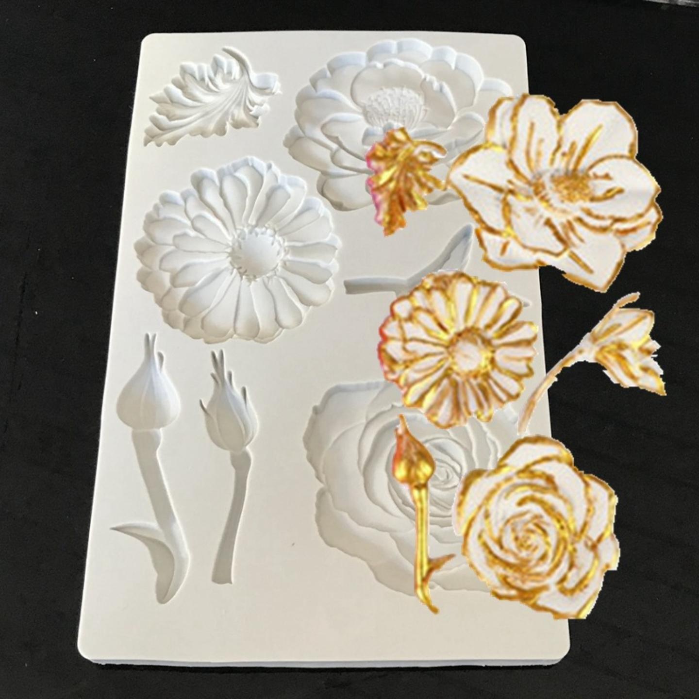 欧式山茶花铃兰玫瑰菊花硅胶模具
