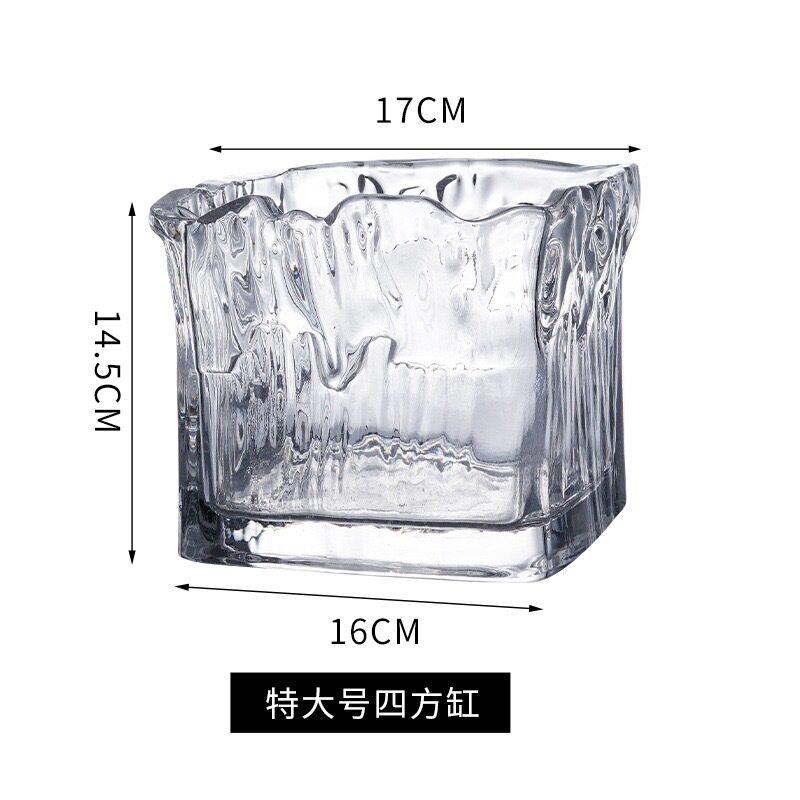 透加厚酒吧KT冰粒方形桶创意香明玻璃冰桶9933槟冰桶V化妆刷桶