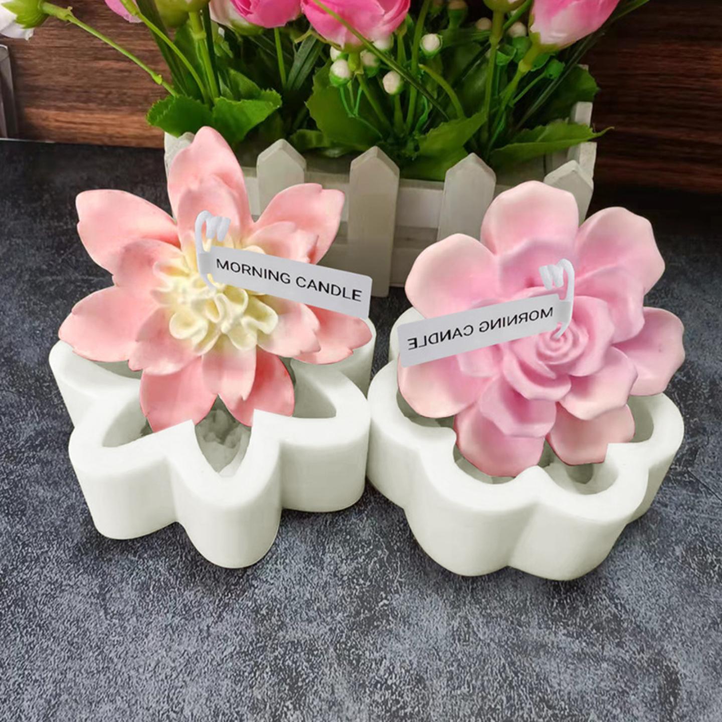 新款大朵牡丹花蜡烛硅胶模具