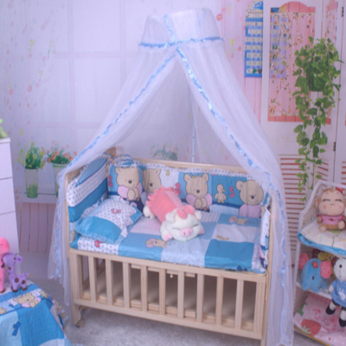 【热销】通用开门婴儿床蚊帐圆顶