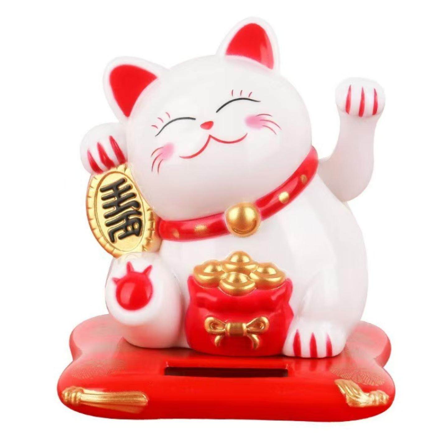 2.5寸太阳能招财猫汽车摆件自动