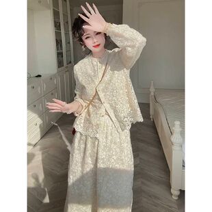 欧洲站2025春装新款时髦质感气质显瘦高端精致长袖上衣半身裙套装