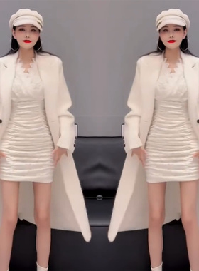 长款白色呢子大衣毛呢外套2025秋冬季新款韩系高个子高级感加厚女