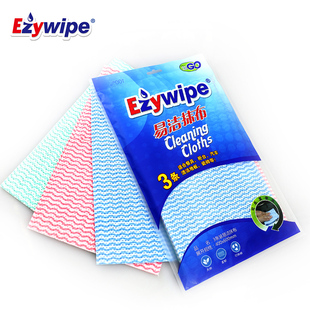 Ezywipe柔软不沾油厨房抹布擦拭加厚洗碗家务清洁百洁布多用巾3条