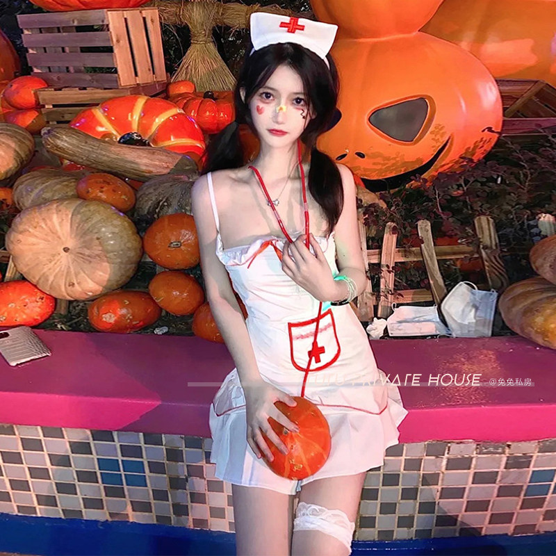 兔兔私房：甜美护士 cosplay制服医生连衣裙网红主播内衣扮演套装