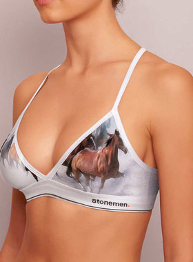 stonemen【源自澳洲】性感法式三角杯无钢圈美背内衣薄文胸-骏马