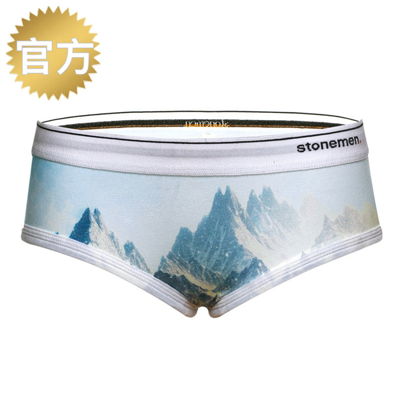 【stonemen时尚个性轻奢性感潮流礼物】女装印花内裤三角裤女雪山