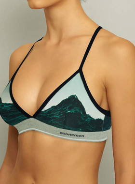 stonemen【源自澳洲】法式三角杯内衣无钢圈美背薄文胸纯棉-海浪