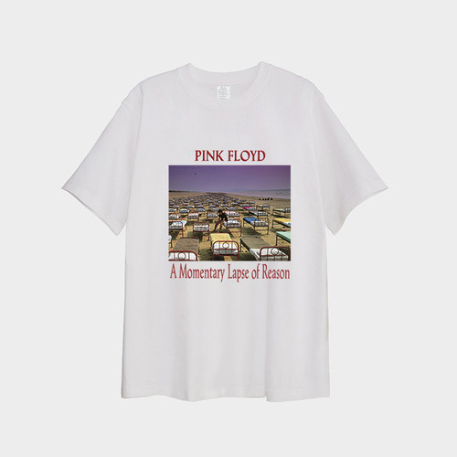 平克弗洛伊德印花T恤短袖宽松
