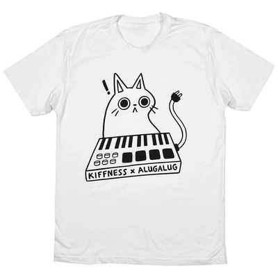 midi键盘猫咪印花T恤男女夏季
