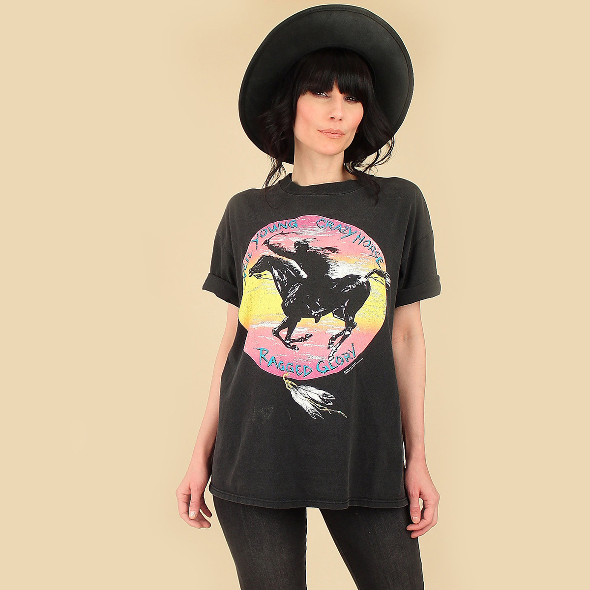 NeilYoungCrazyHorse印花T恤