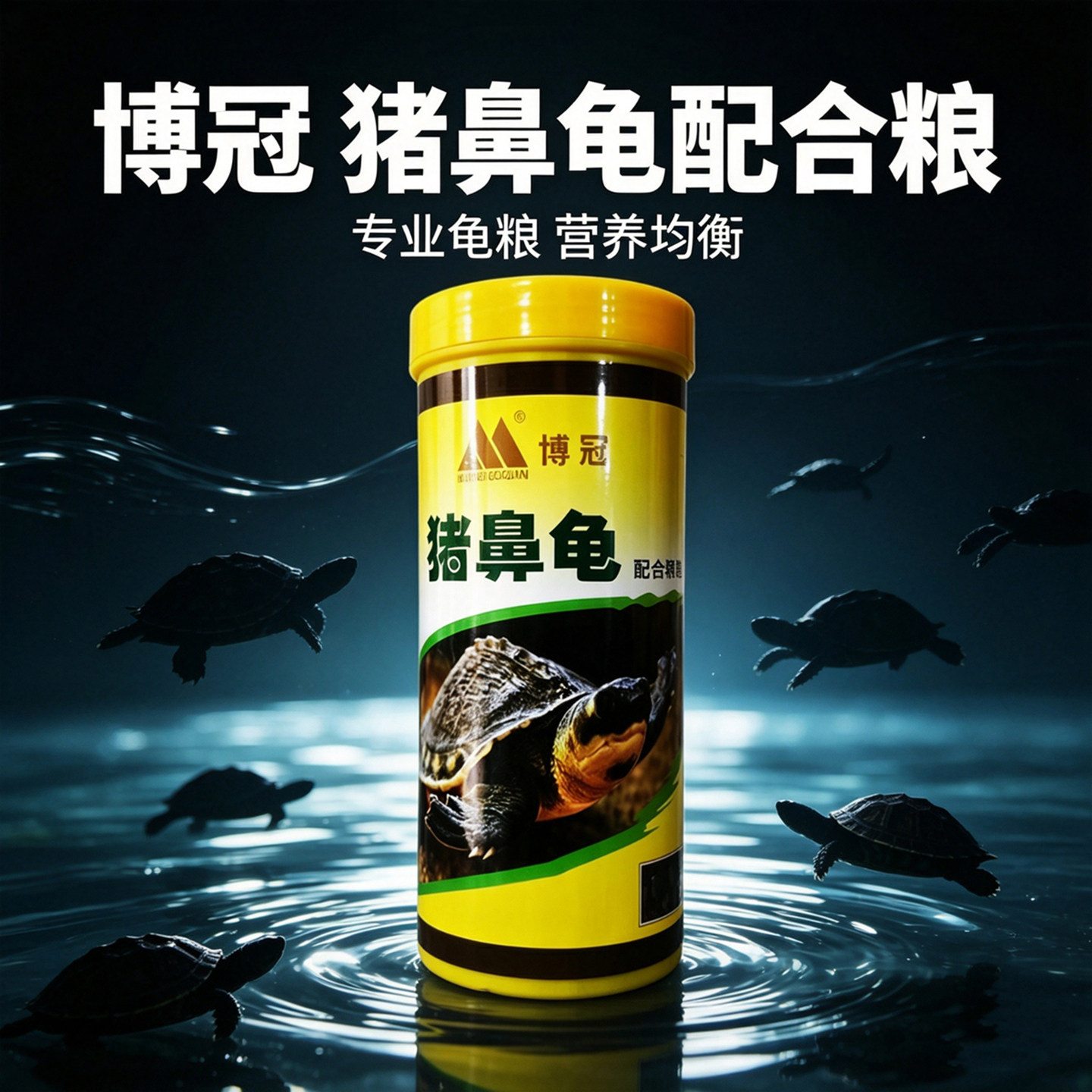 博冠猪鼻龟配合颗粒饲料营养均衡龟粮深水龟粮黄头侧颈巴西龟饲料