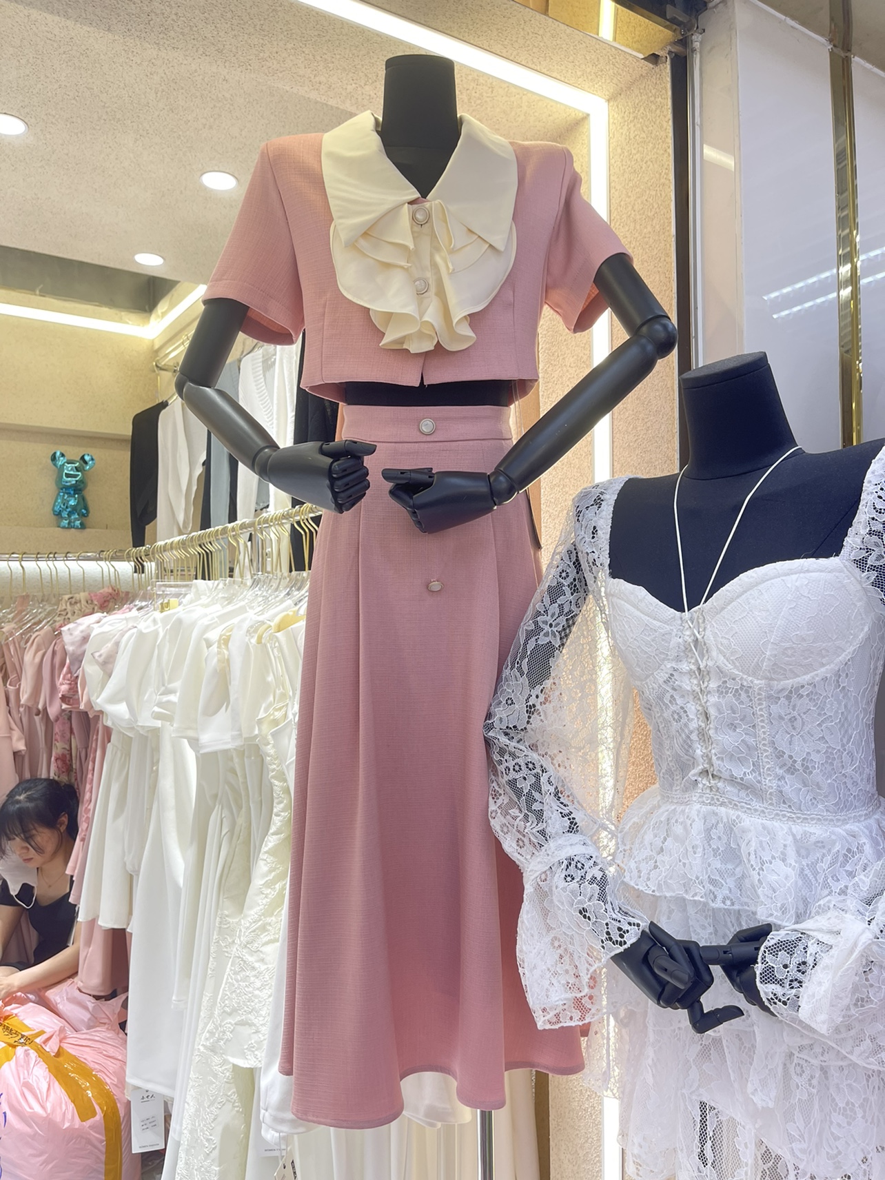 轻熟风套装女装港味 短款翻领上衣高腰A字裙子半身裙韩剧两件套装