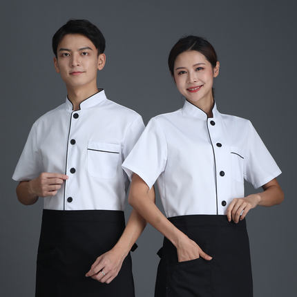 厨师工作服长袖女秋冬餐饮餐馆厨房工衣食堂人员专用后厨服装短袖