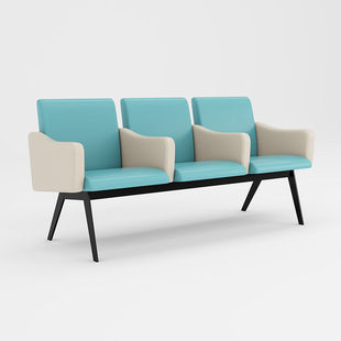 简约现代医院体检中心诊所候诊椅三人排休闲沙发椅公司等候区沙发
