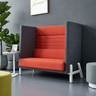 简约现代公司大厅洽谈会客区高背卡座沙发售楼部4S店酒店接待沙发