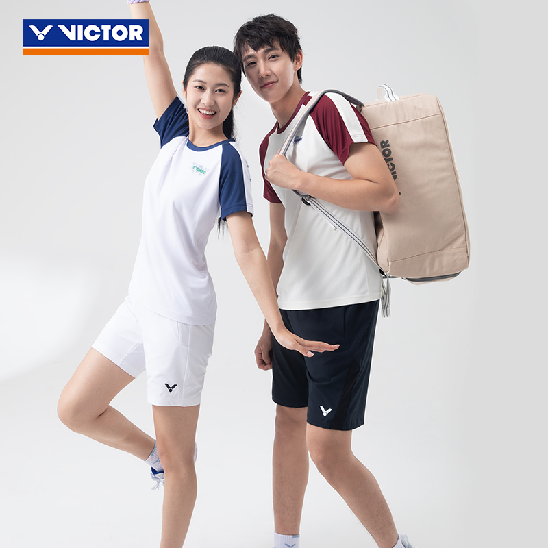 VICTOR威克多胜利羽毛球服男女款训练系列针织运动短袖T恤T-55011