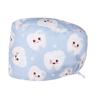 南欧鱼手术帽牙科护士帽纯棉花帽女口腔美容院医生工作帽男士定制