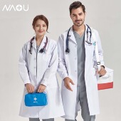 工作服男抗皱秋冬实验服口腔牙科专用 南欧鱼医用白大褂女医生长袖