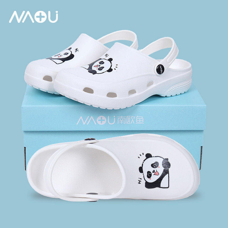 Nam Âu Cá In Họa Tiết Hoạt Hình Dép Phòng Điều Hành Áo Khoác Ngoài Nữ Đế Dày Bao Đầu Giày Croc Giày Chống Trơn Trượt bác Sĩ Làm Việc Giày dép y tế chống trượt