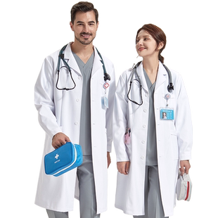 南欧鱼整形医院白大褂女短袖医生服工作服男实验室高端医美服长袖