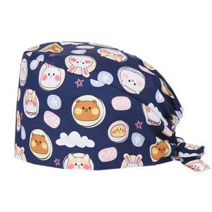 南欧鱼手术帽女纯棉护士小花帽手术室专用帽子医生工作帽厚款透气