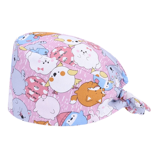 南欧鱼纯棉手术帽女印花包头帽护士帽男医生手术室工作帽子麻醉科