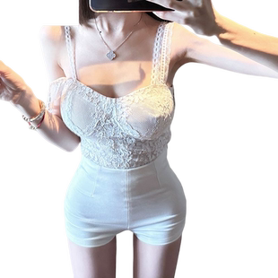 白色高腰西装短裤女2025春夏季外穿小个子辣妹显腿长打底热裤包臀