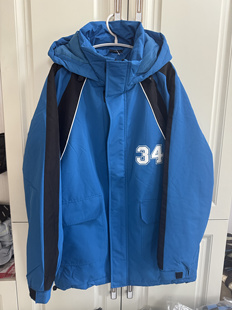 正品美邦冬季男棉服连帽宽松舒适中蓝夹棉棉衣外套棉袄保暖棉服