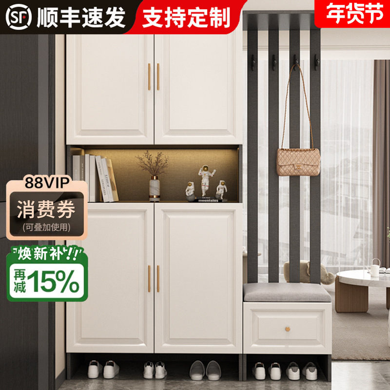 实木玄关柜进门屏风隔断客厅现代简约家用门口入户正对门鞋柜一体