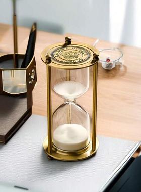 沙漏五金创意家俱摆件黑白沙经典计时器倒计时自装桌面玻璃