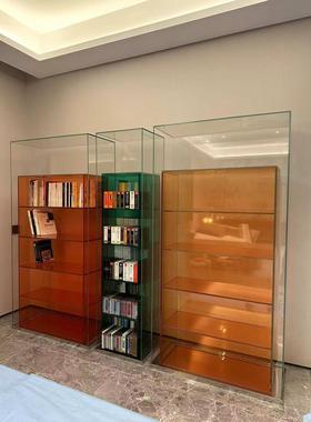 GLAS落地书柜意式极简客厅收纳展示柜现代轻奢玻璃多层靠墙陈列柜