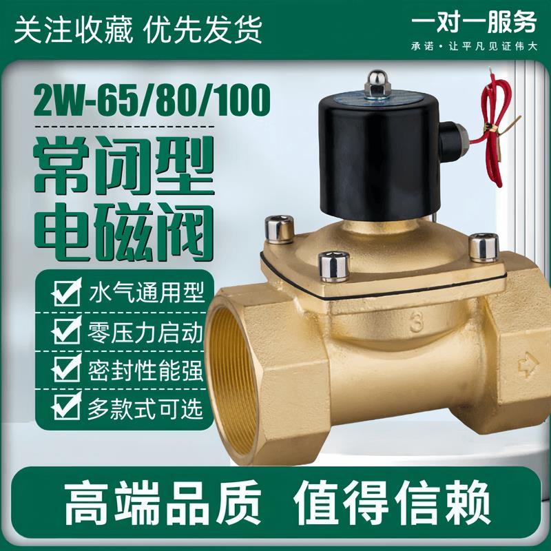 常闭电磁阀水阀气阀2W650-65 2W800-80 2W1000-100 AC220V DC24V