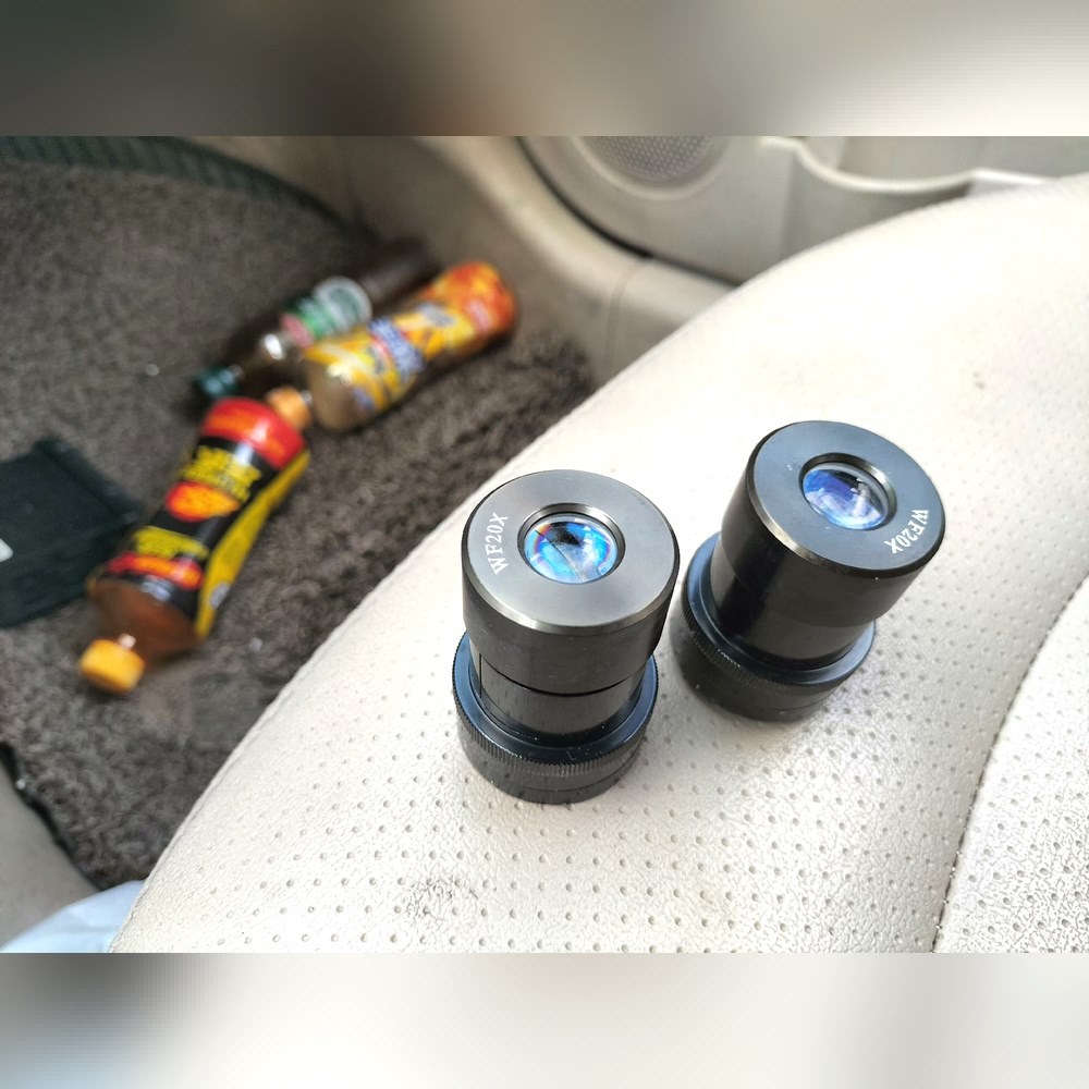显微镜目镜WF20X有一对正在使用的显微镜拆下镜片清晰通 议价