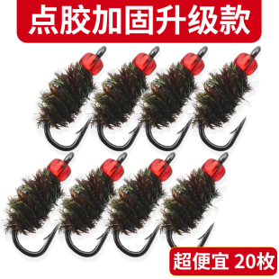 飞蝇钩配件套装假饵毒蚊钓组毒虫钩马口苍蝇钩白条微物纳米路亚饵