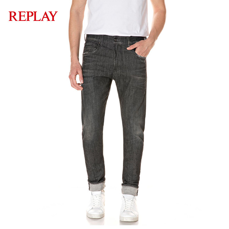 replay牛仔裤男士aged系列修身舒适长裤johnfrus紧身版型官方正品