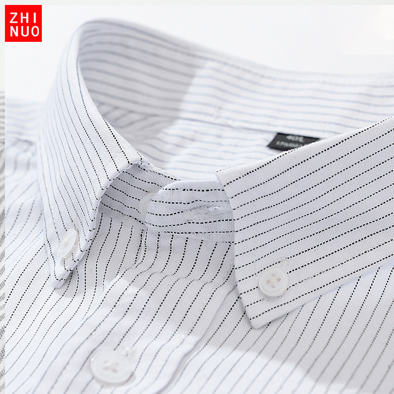 秋季男士日系宽松大码条纹衬衫
