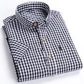 短袖 韩版 衬衫 经典 夏天男士 修身 男半袖 黑色格子衬衫 红白格子衬衣潮