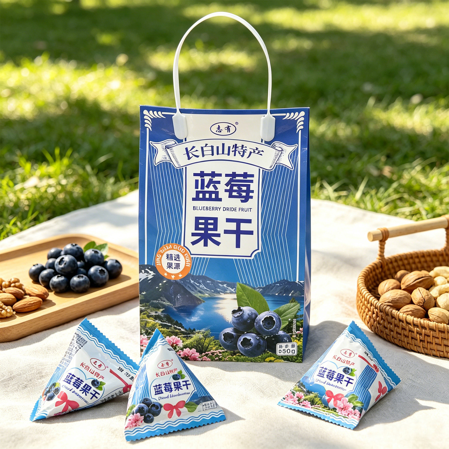 志有蓝莓果干250g东北特产开袋即食零食网红休闲食品独立包装蜜饯