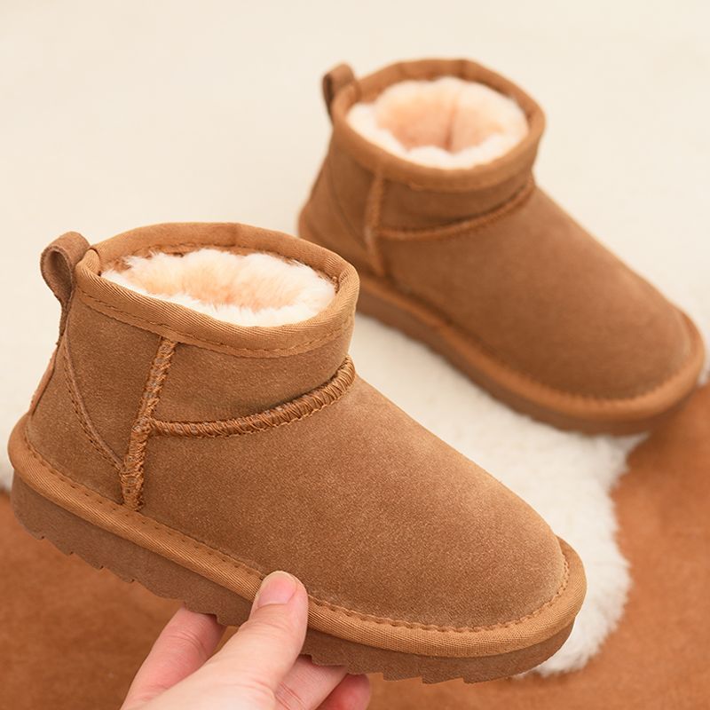 冬季儿童雪地靴真皮短靴