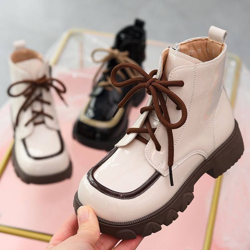 真皮女童英伦风短靴2025秋季新款儿童马丁靴加绒二棉皮靴软底单靴