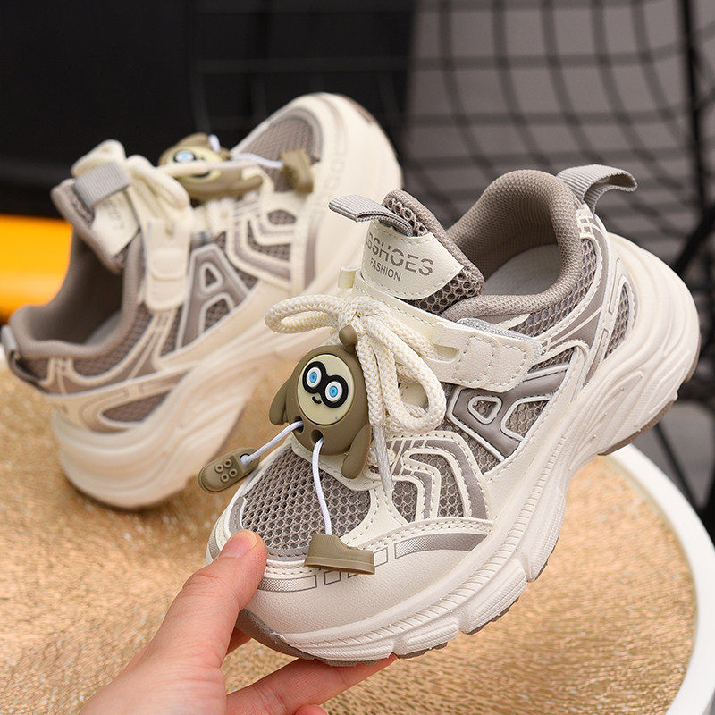 蜡比小星儿童透气老爹鞋男童网面鞋子2025春夏新款女童单网运动鞋