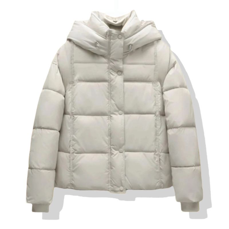 无注册商标泡芙短款连帽羽绒服