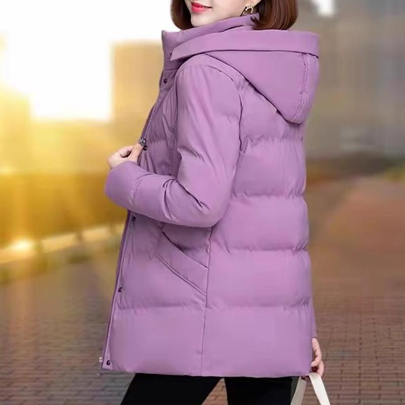 冬季加绒洋气妈妈冬装棉袄2025新款中长款中款棉服女外套时尚保暖